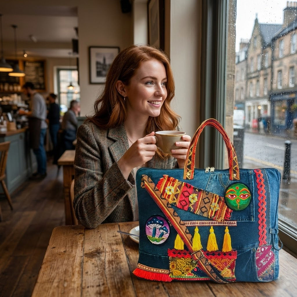 Blue Unisex Laptop Sling Bag - Eco-Friendly Style